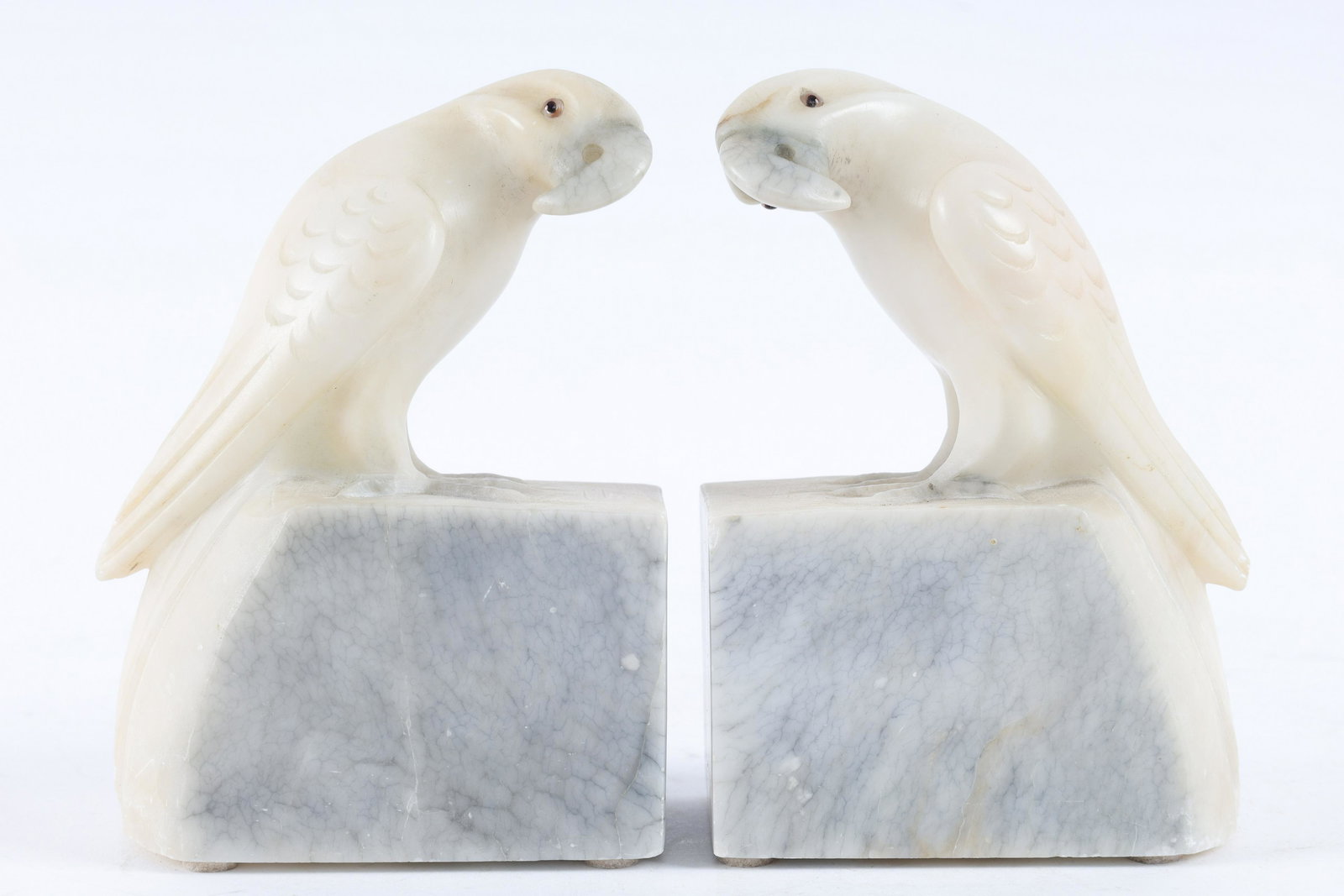 Pair of Vintage Italy Alabaster Parrot Bookends (1 of 7)
