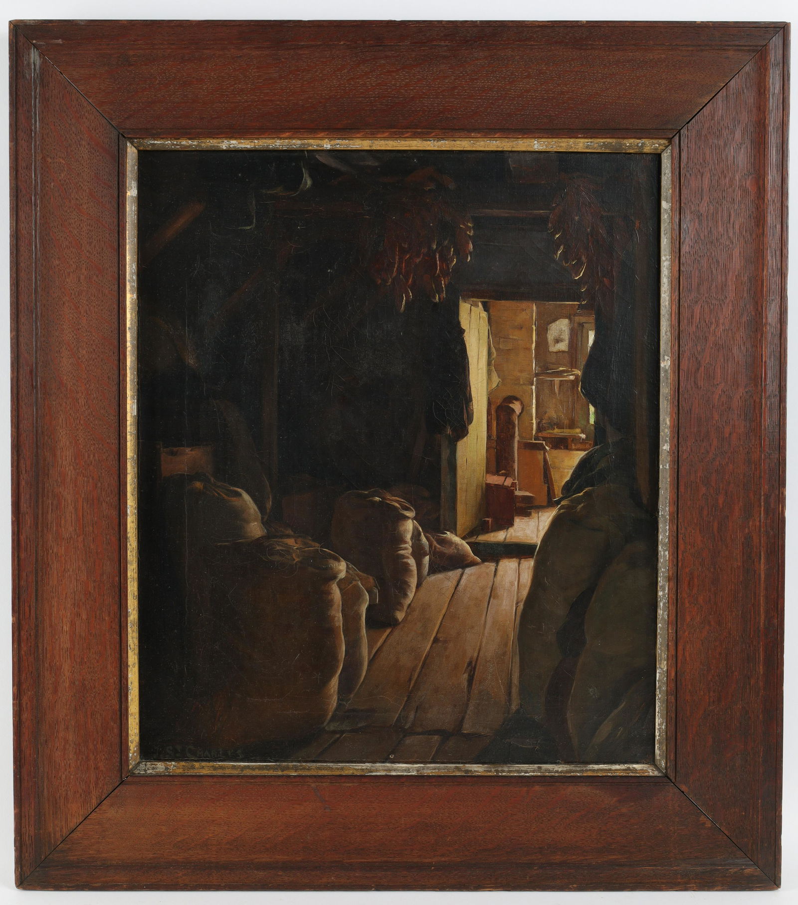 Joseph Saint Charles Oil on Canvas Backstore (1 of 9)