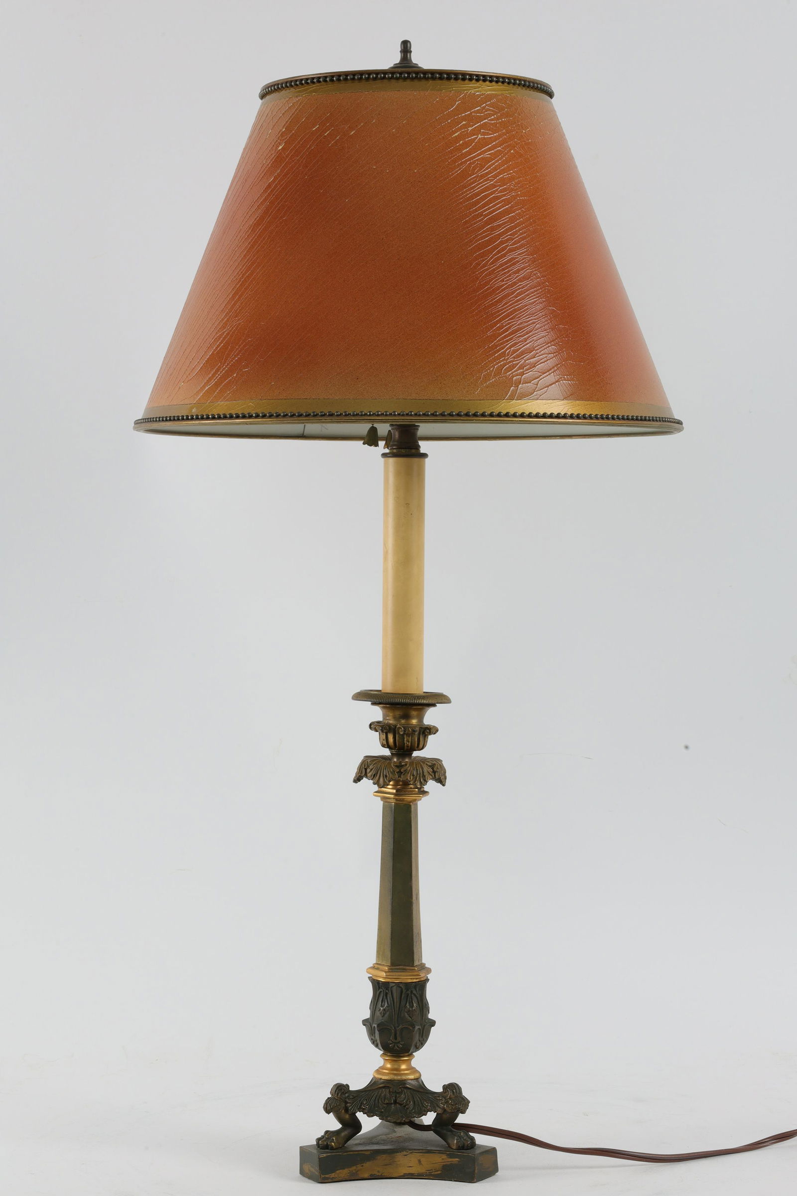Antique English Regency Bronze Tripod Lamp (1 of 7)