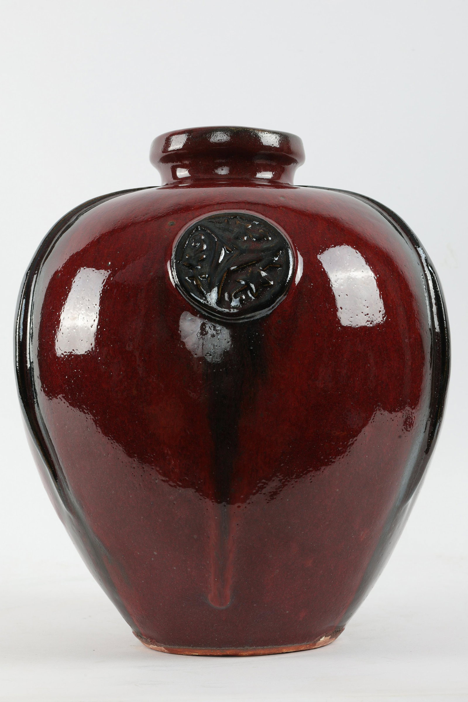 Large Asian Red Glaze Majolica Vase (1 of 7)