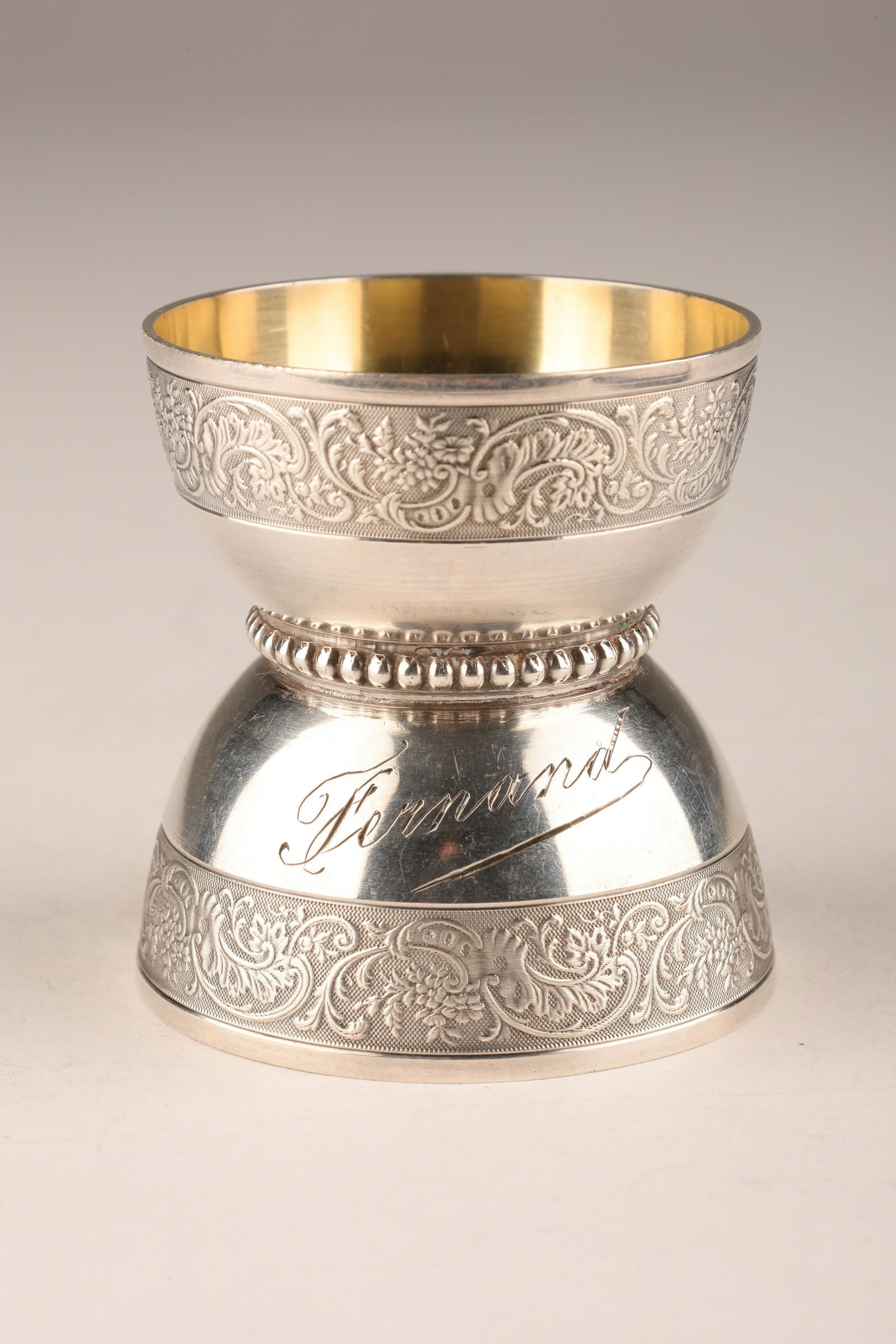 French Antique Sterling Silver Chased Egg Cup (1 of 6)