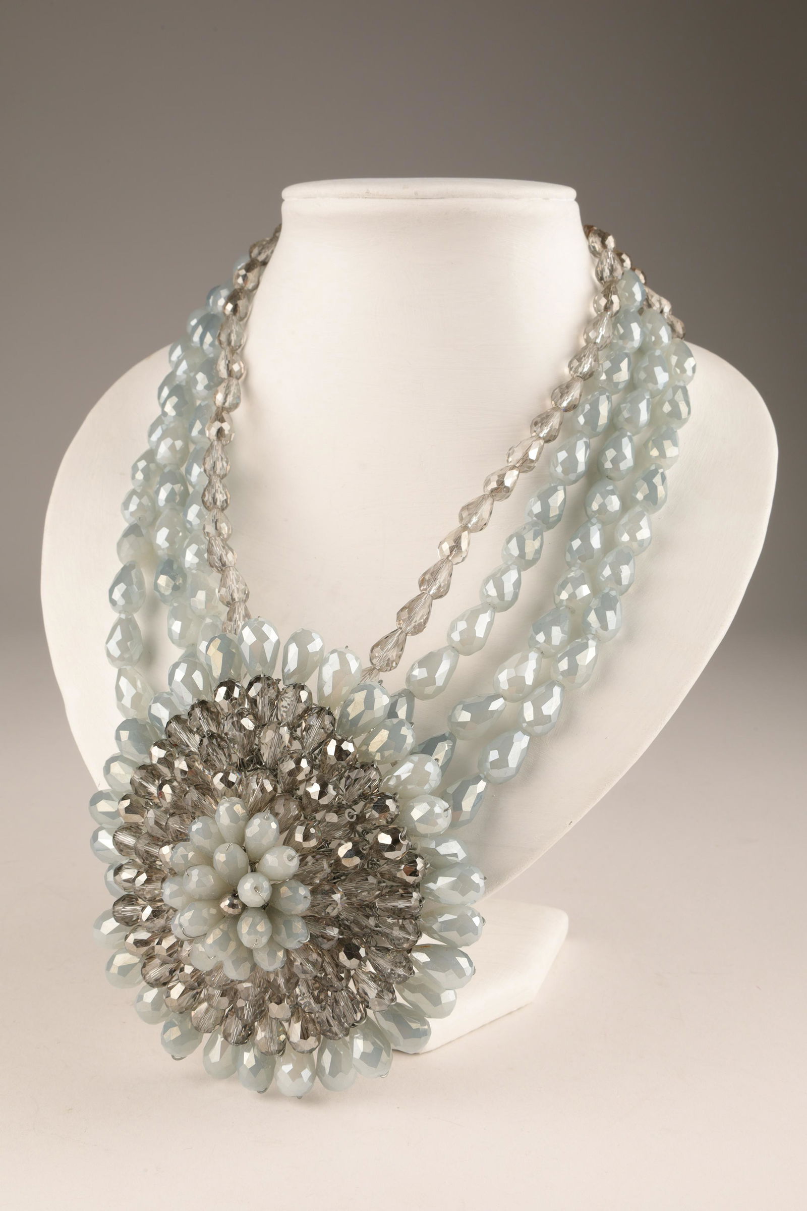 Faceted Beaded Crystal Statement Necklace (1 of 7)