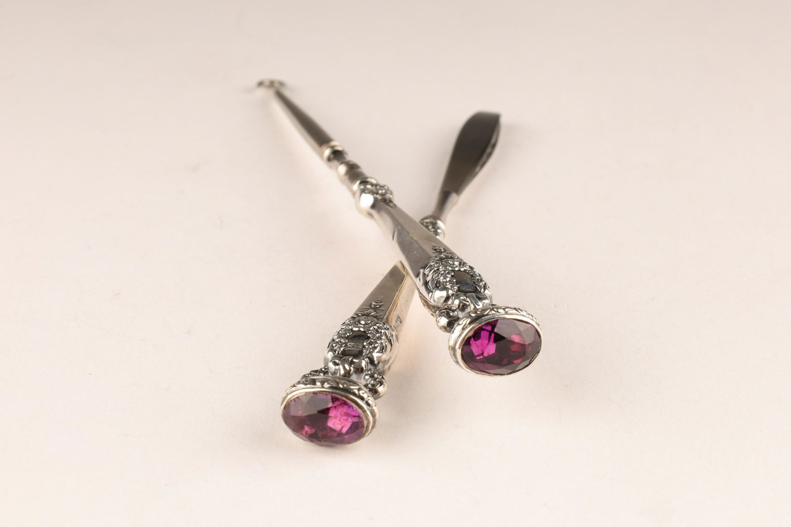 F and B Sterling Fancy Button Hook, Tweezers (1 of 6)