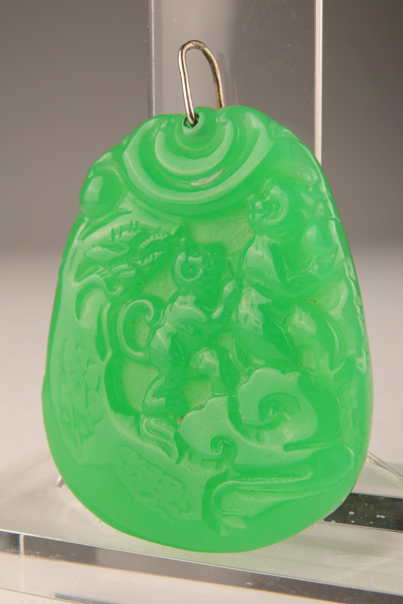 Chinese Carved Jade Monkey Pendant (1 of 5)