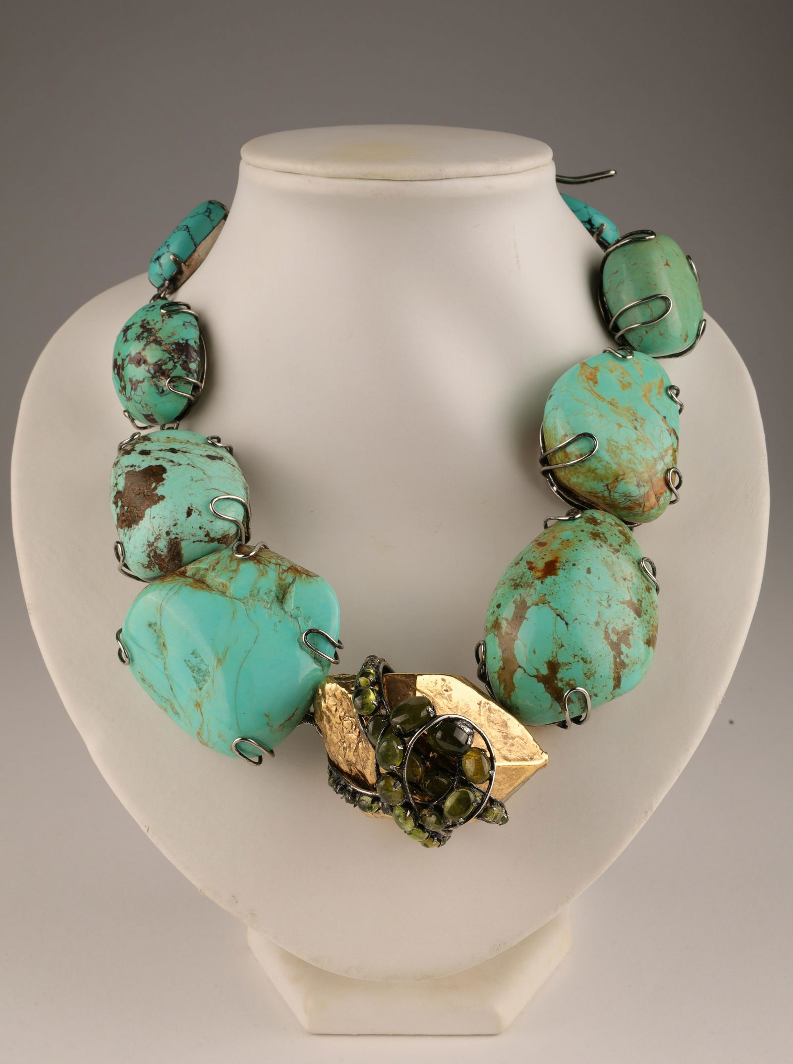 Iradj Moini Turquoise Chunk Gold Stone Necklace (1 of 11)