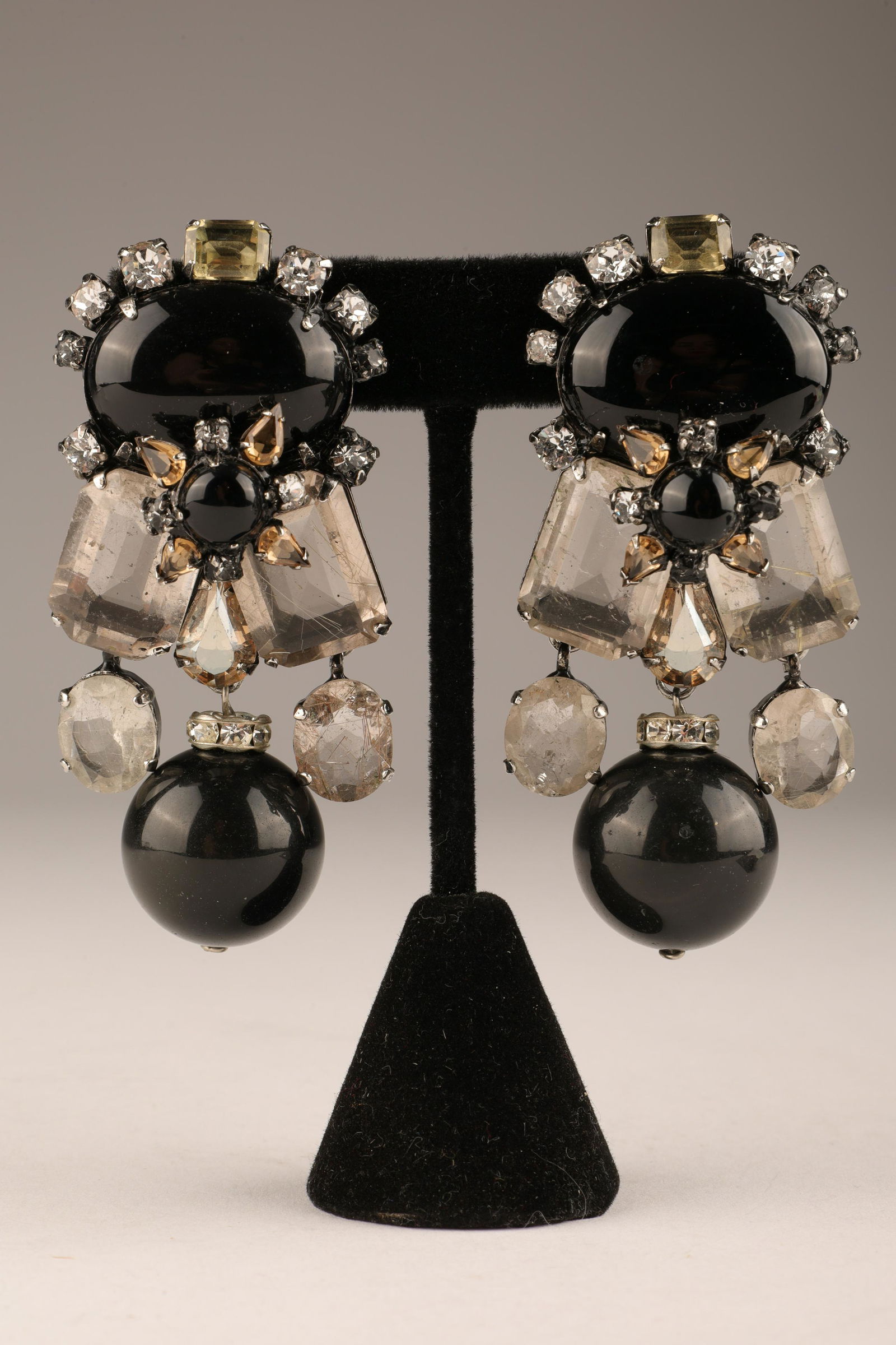 Iradj Moini Onyx and Quartz Drop Earrings (1 of 5)