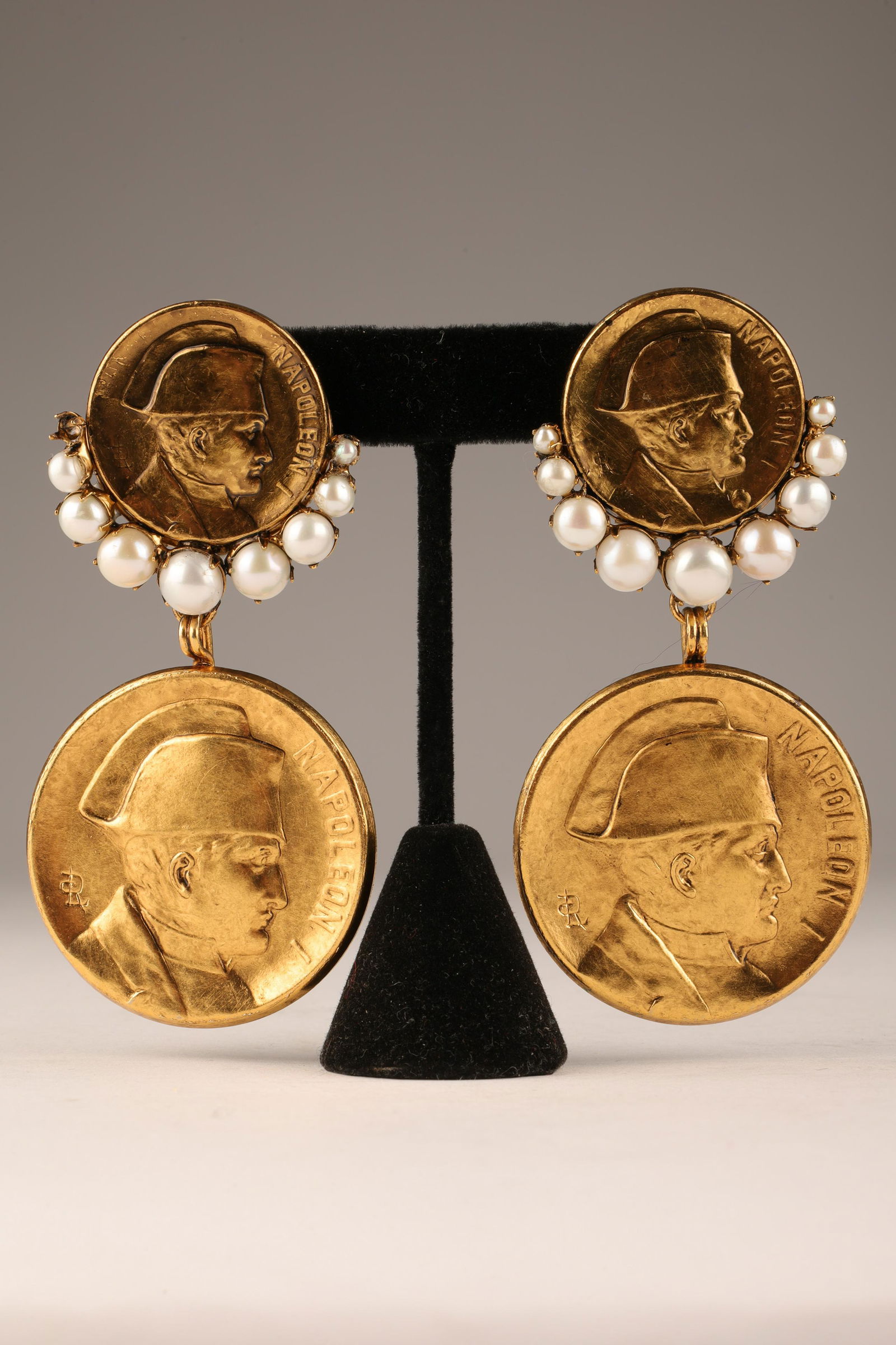 Iradj Moini Pearl and Napoleon Coin Drop Earrings (1 of 4)
