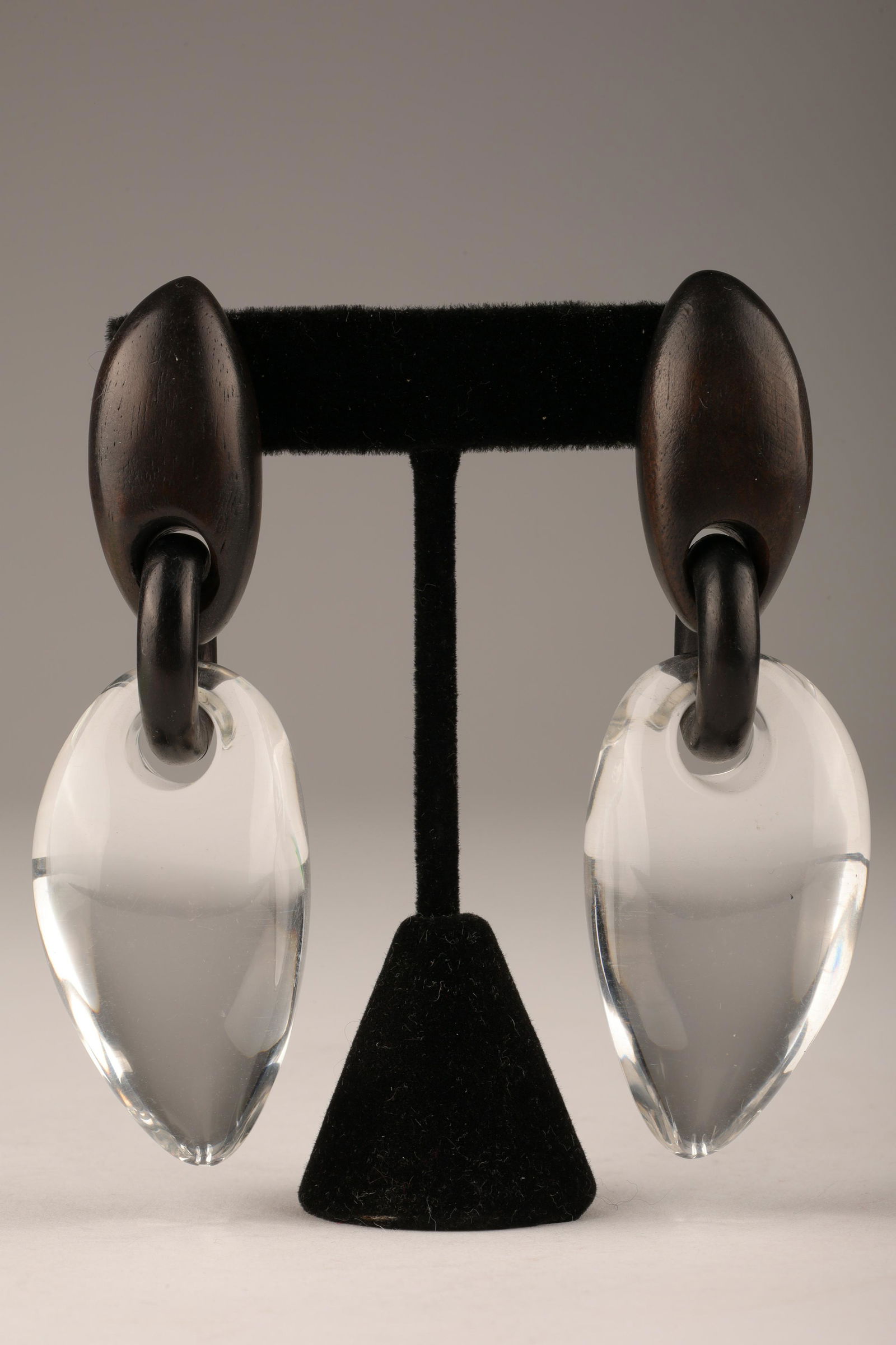 Monies Denmark Lucite and Ebony Statement Earrings (1 of 6)