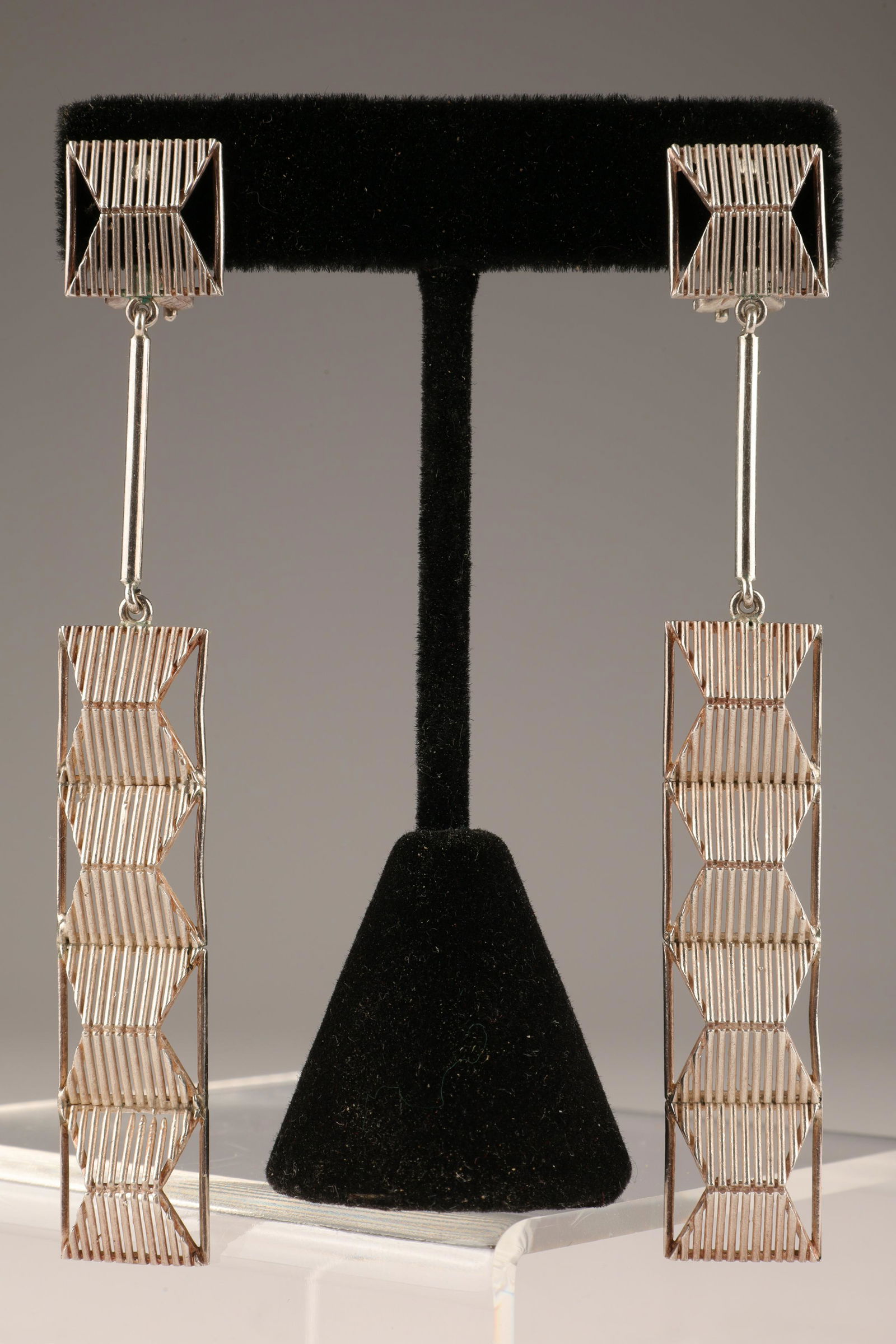 Rare Harry Abend Brutalist Sterling Earrings (1 of 6)