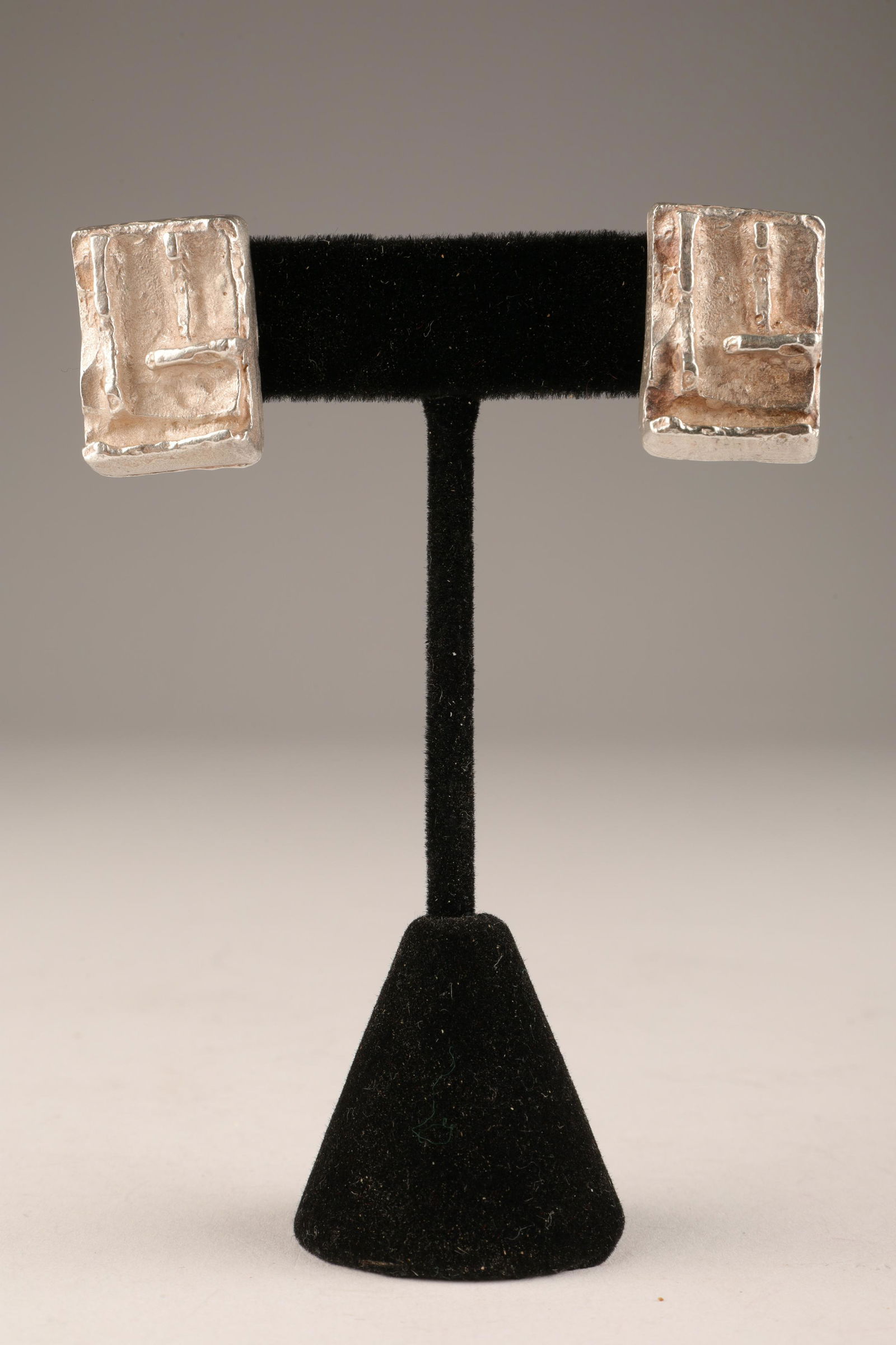 Rare Harry Abend Brutalist Sterling Earrings (1 of 5)