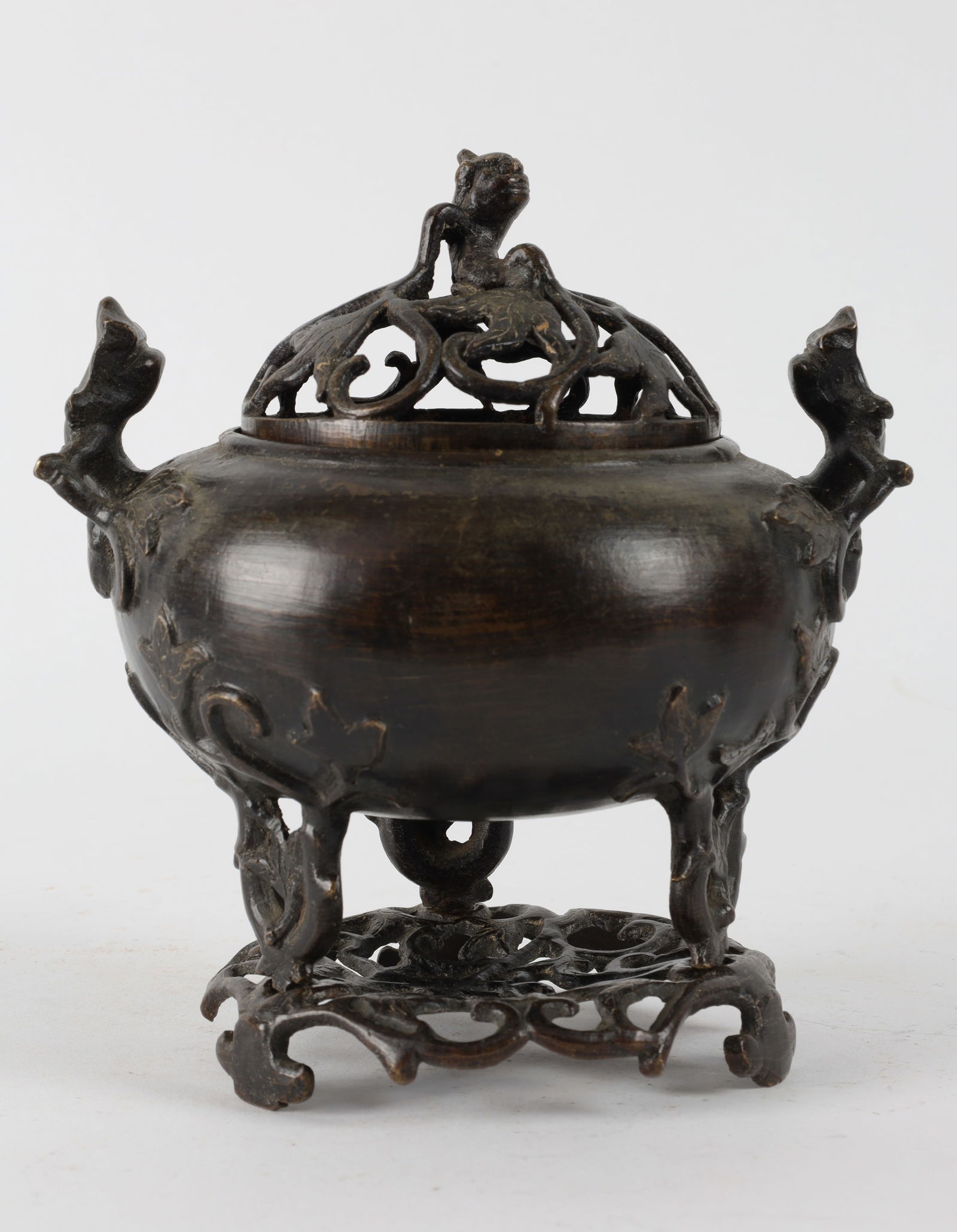Chinese Bronze Incense Burner / Covered Censer (1 of 9)