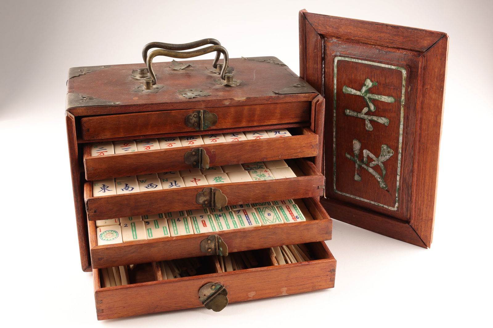 Early 20th C Chinese Mahjong Set, Complete (1 of 11)