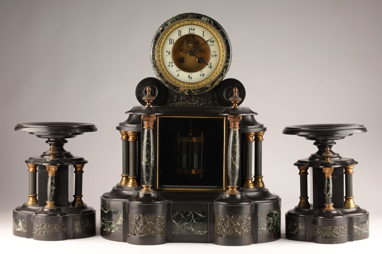19th C French Empire Mantel Clock and Cassolettes (1 of 14)