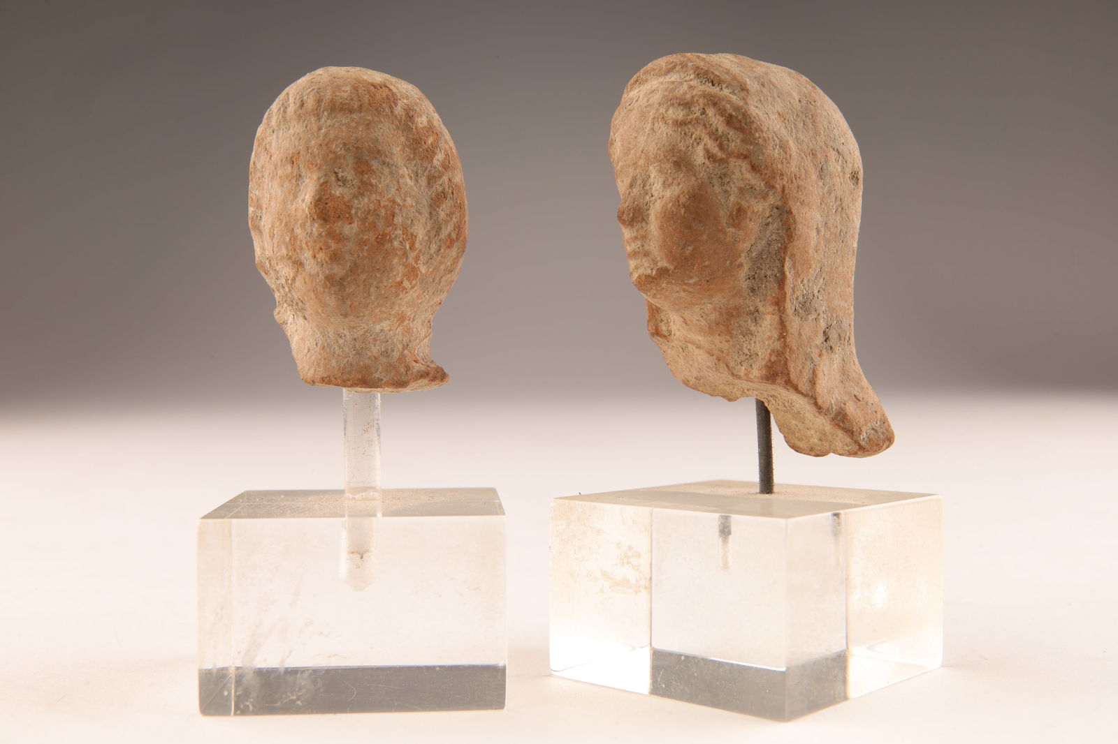Lot Antique Greek Tanagra Terracotta Female Heads (1 of 6)