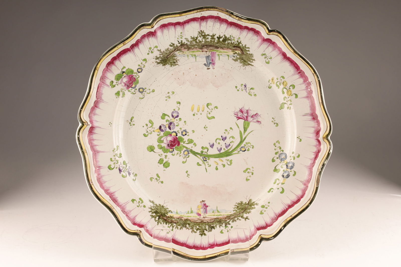 Antique French Faience Hand Painted Plate Signed (1 of 9)