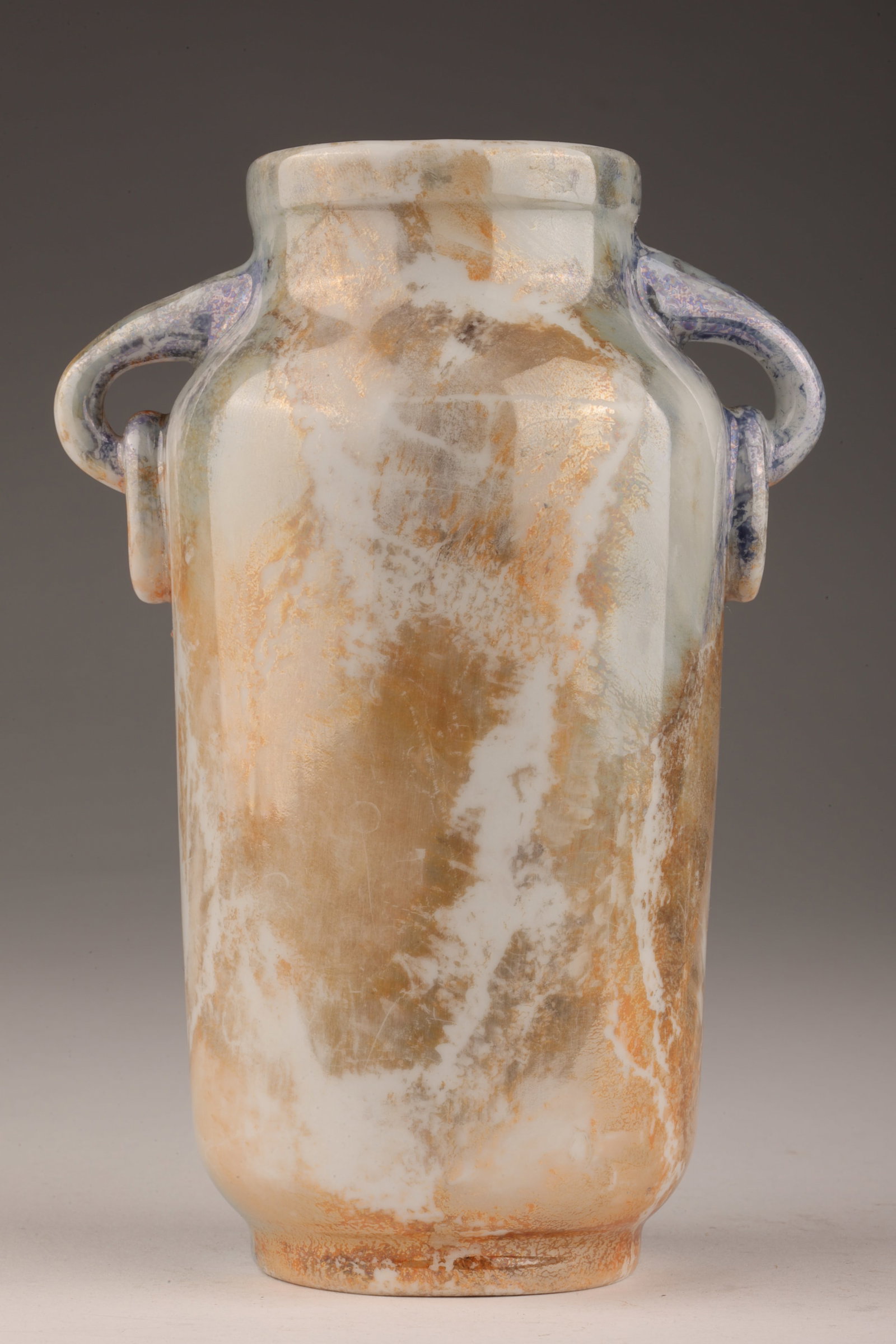 Finland Arabia 1928-1932 Mark Marble Glaze Vase: Finland Arabia 1928-1932 Mark Loistomarmori (Marble Lustre) Marble Glaze Vase. 5.5 inches H.