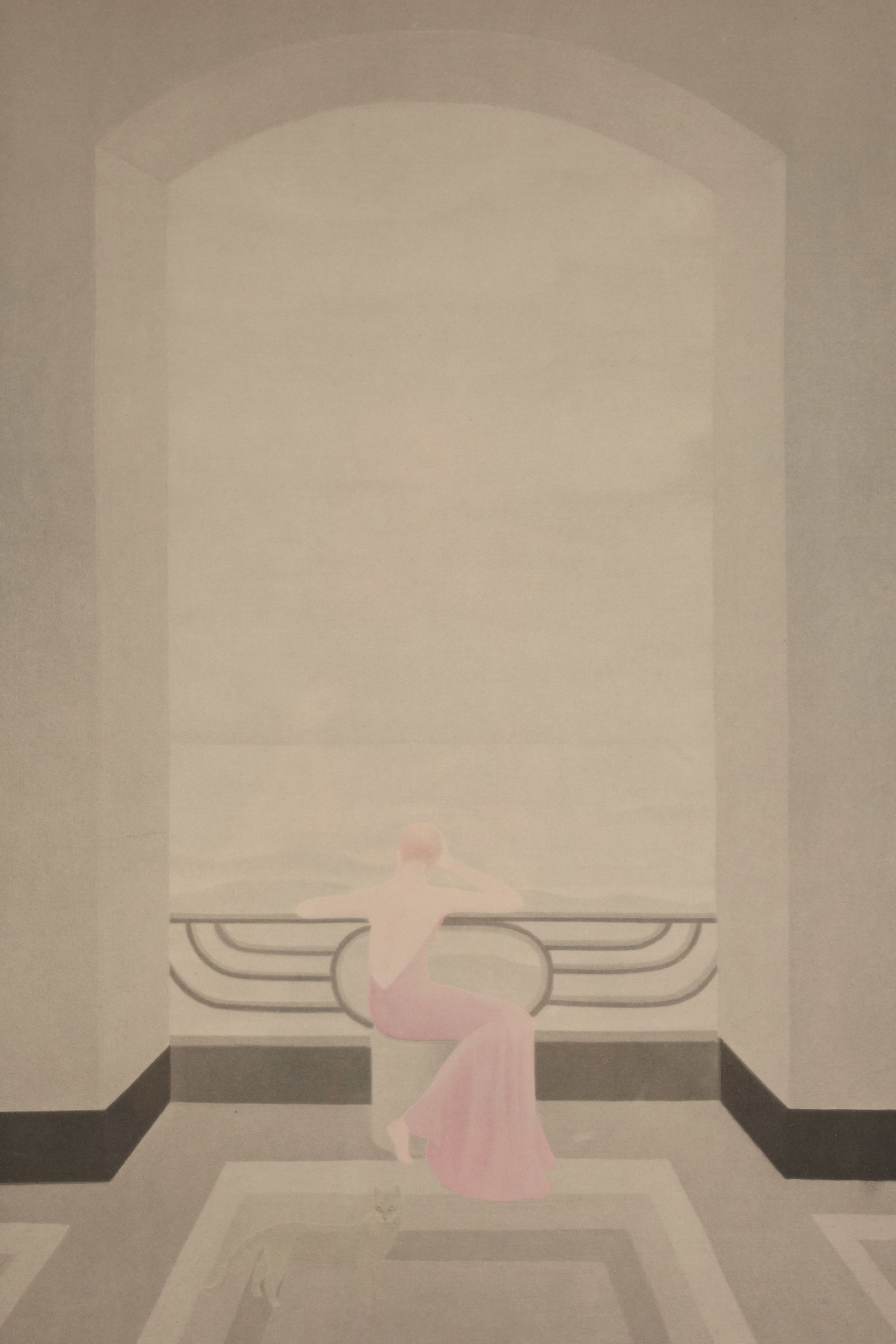 Annie Retivat Art Deco Style Print Seated Woman (1 of 5)