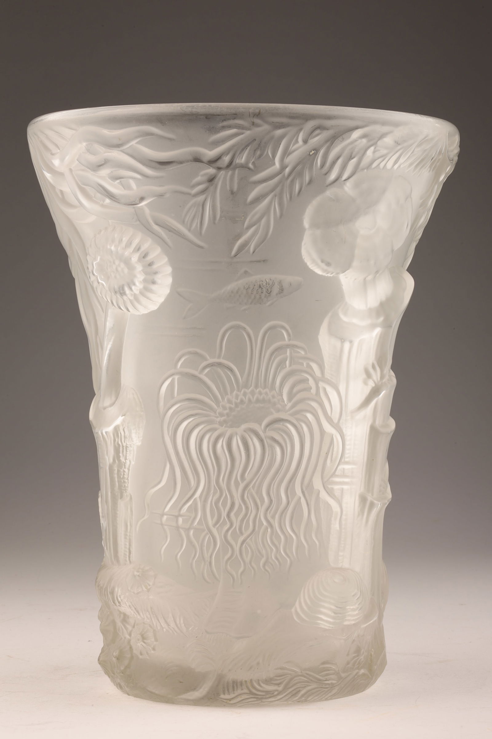 Large Art Deco Josef Inwald Glass Marine Life Vase (1 of 6)