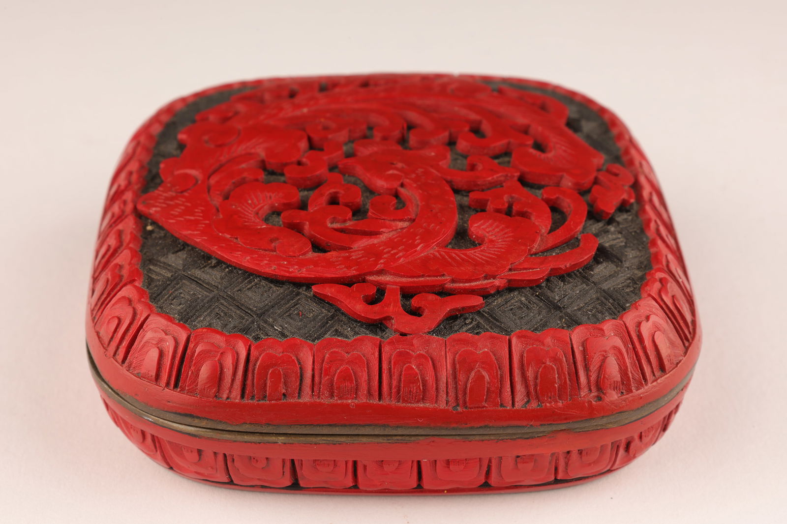 Two Colour Chinese Cinnabar Lacquer Box (1 of 10)