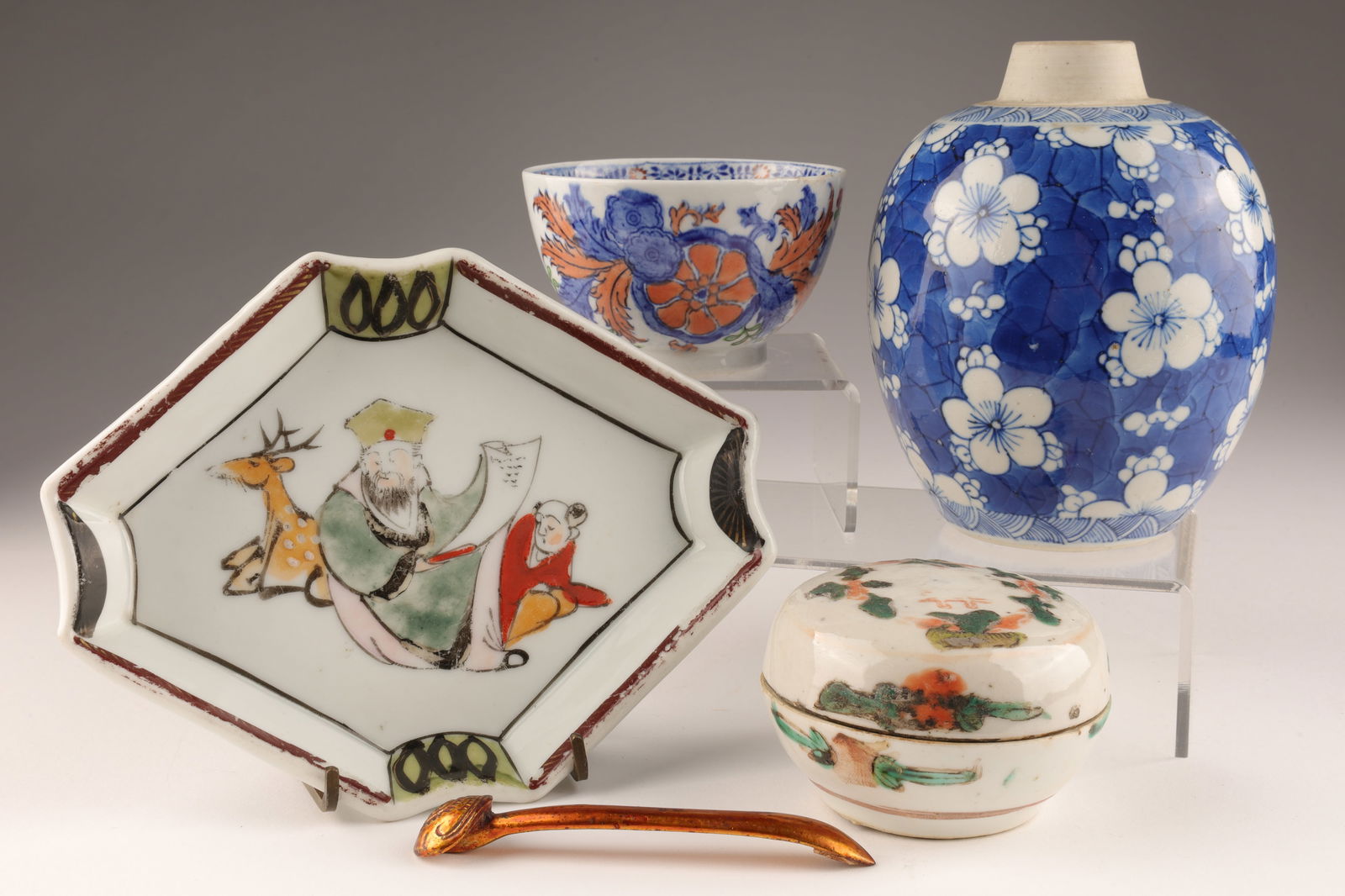 Lot Antique Chinese Hand Painted Porcelain Items (1 of 14)