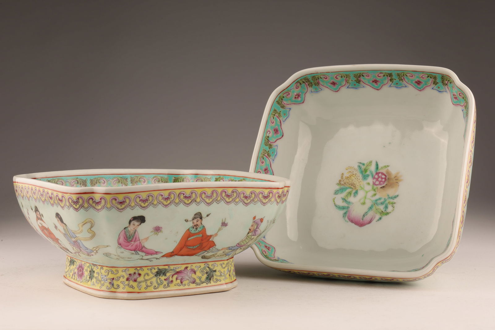 Pair Antique Chinese Signed Famille Rose Bowls (1 of 10)