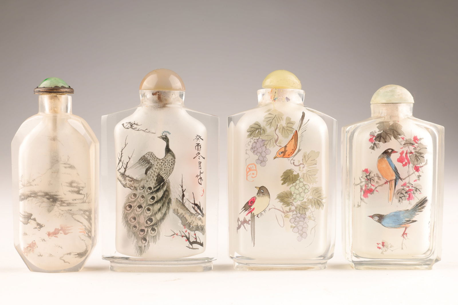 Lot Chinese Reverse Painted Crystal Snuff Bottles (1 of 15)