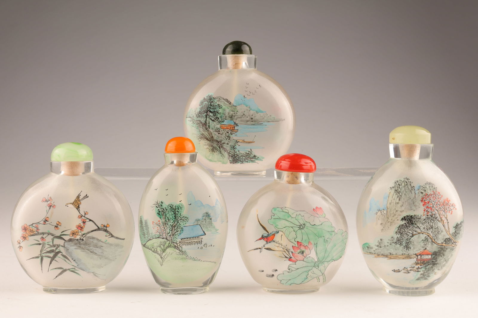 Lot of 5 Chinese Reverse Painted Snuff Bottles (1 of 11)