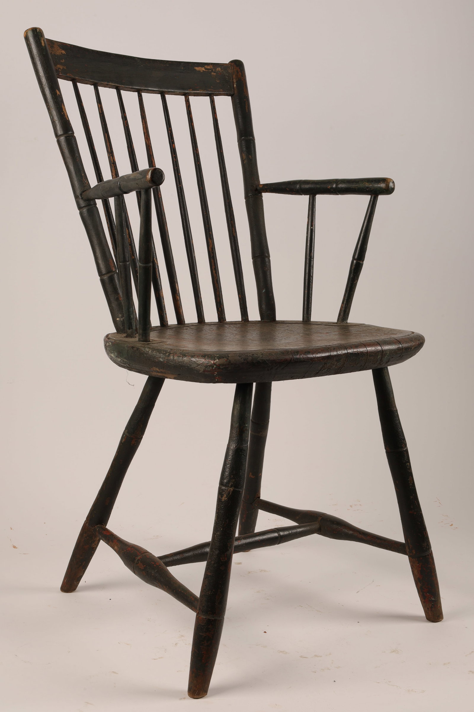 19th C Windsor Bamboo Chair Original Green Paint (1 of 9)