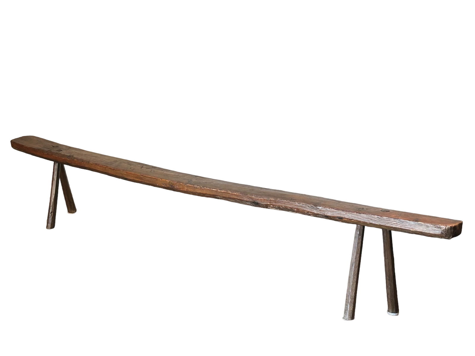 Long Canadian Antique Pine Refectory Harvest Bench (1 of 4)