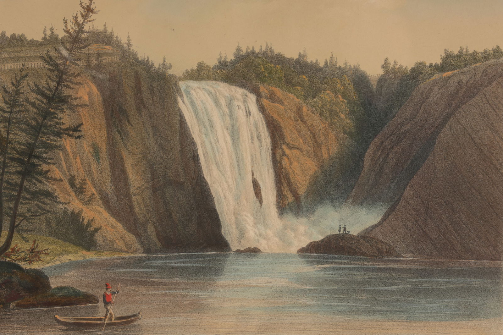 Antique Coloured Print Montmorency Falls Quebec (1 of 6)