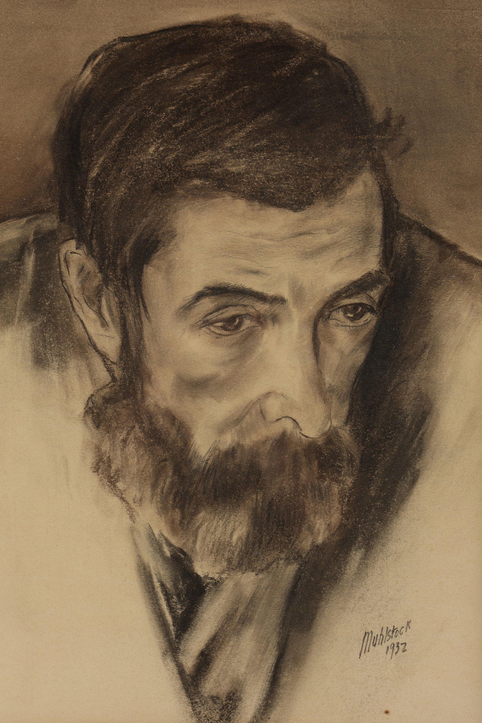 Louis Muhlstock Charcoal on Paper Portrait Study (1 of 7)