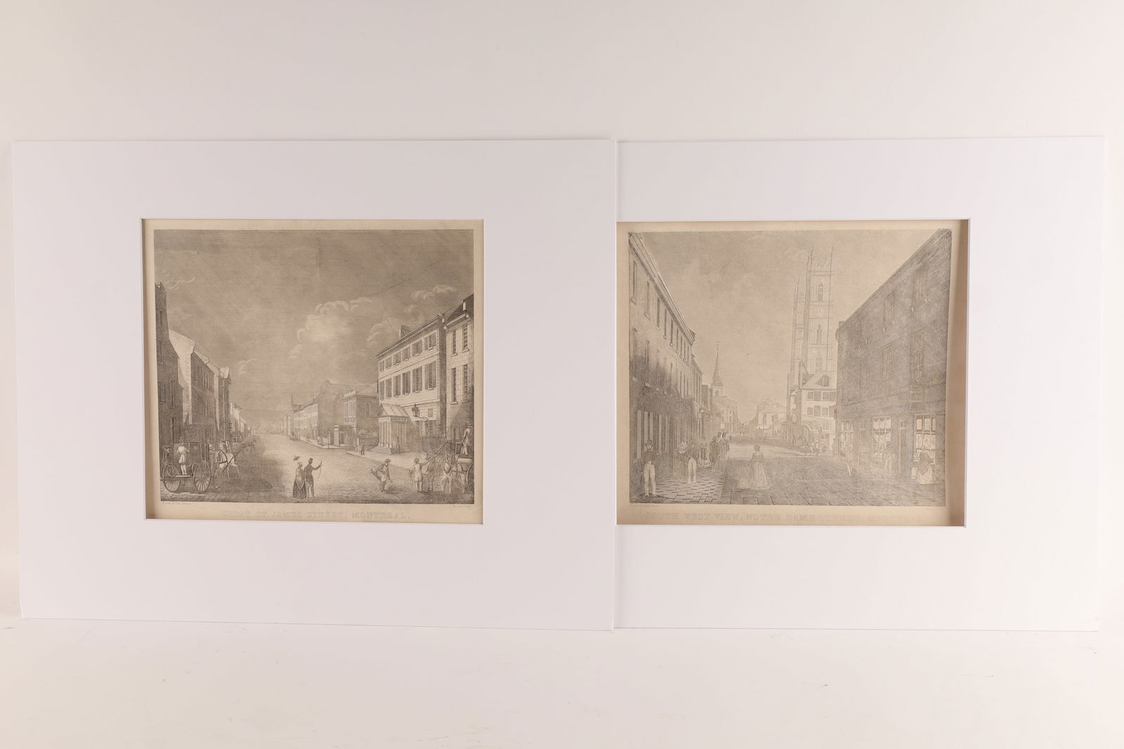 Pair 19th C John Murray Montreal Street Engravings (1 of 12)