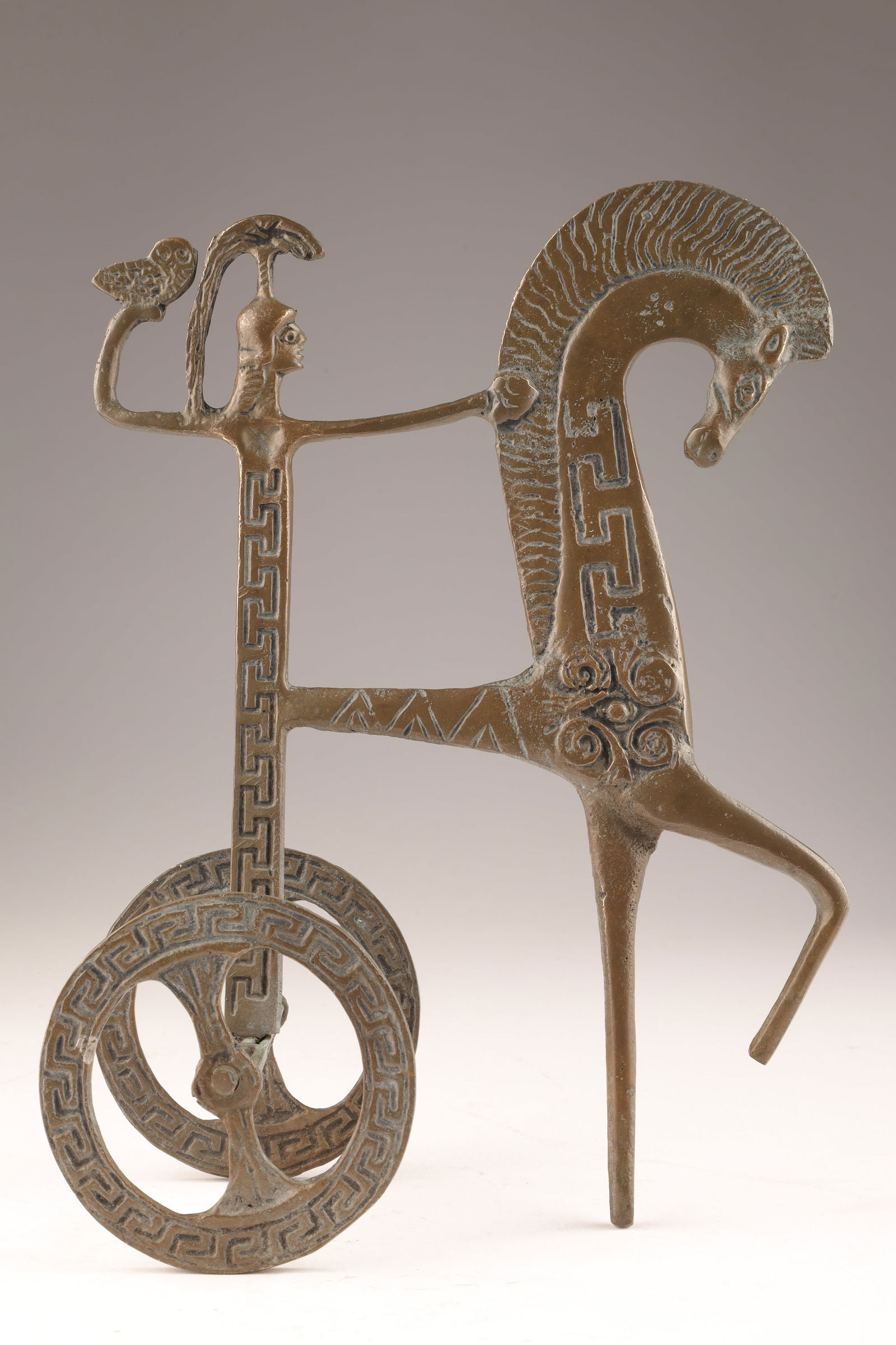 MCM Brass Horse Chariot Sculpture Weinberg Style (1 of 8)