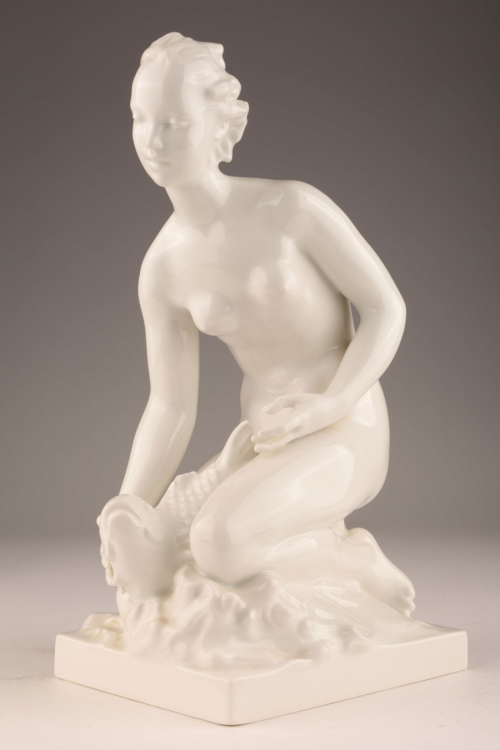 KPM Berlin White Porcelain Figurine, Girl W Fish (1 of 7)