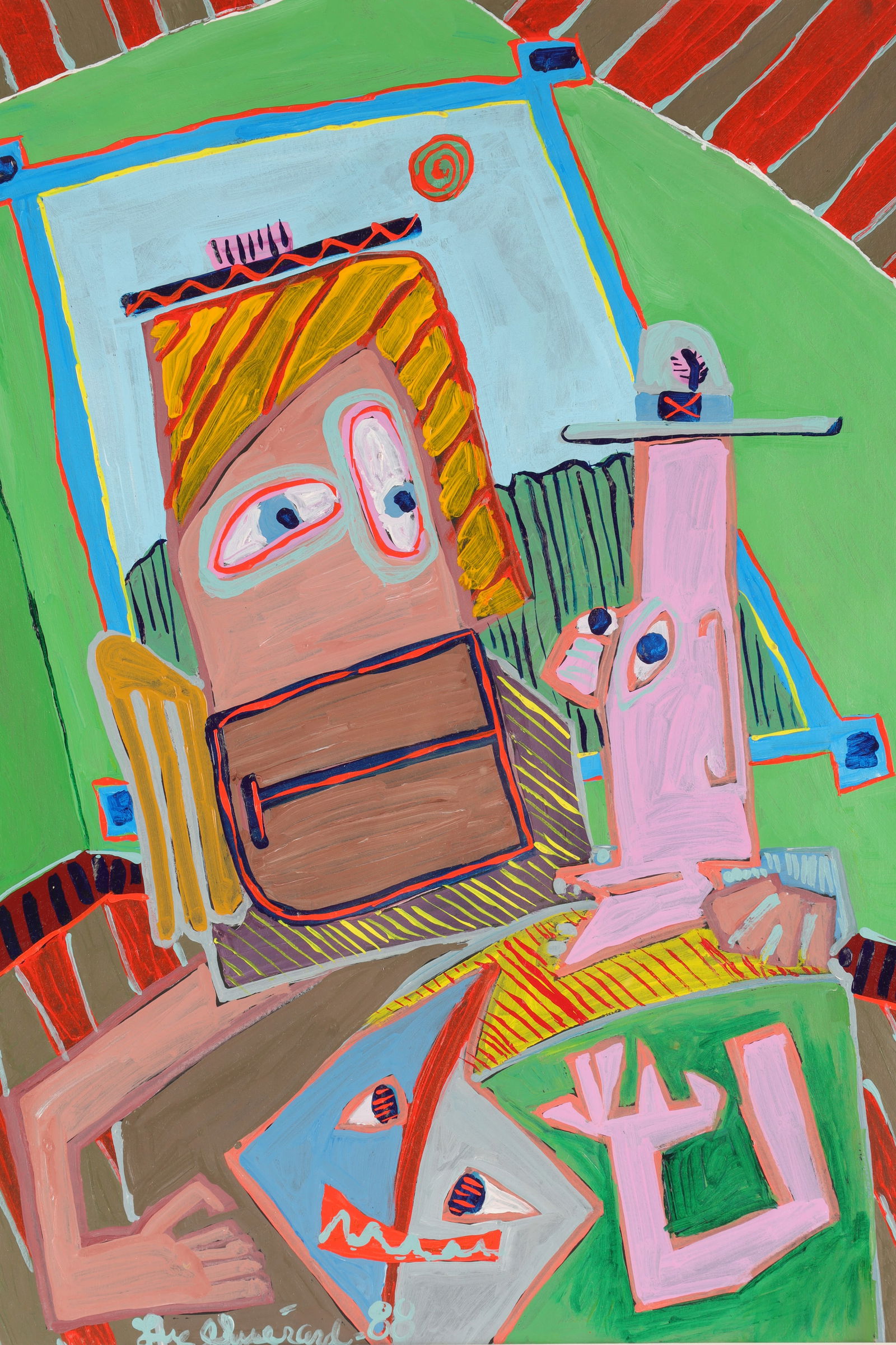 Quebec Outsider Art Luc Guerard Abstract Painting (1 of 5)