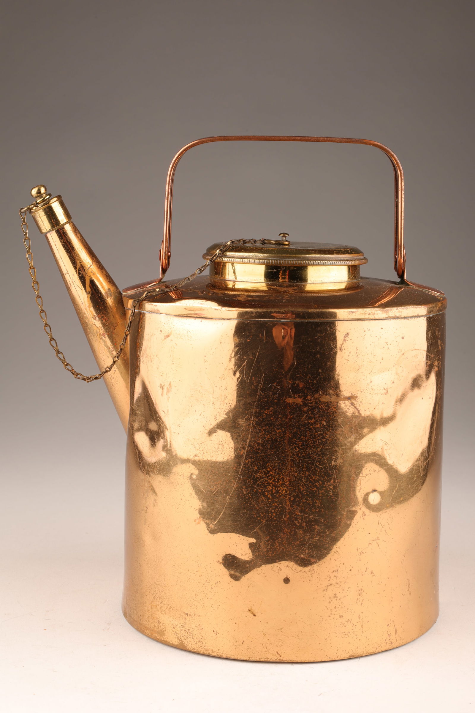English Brass Copper Portable Picnic Kettle Teapot (1 of 5)