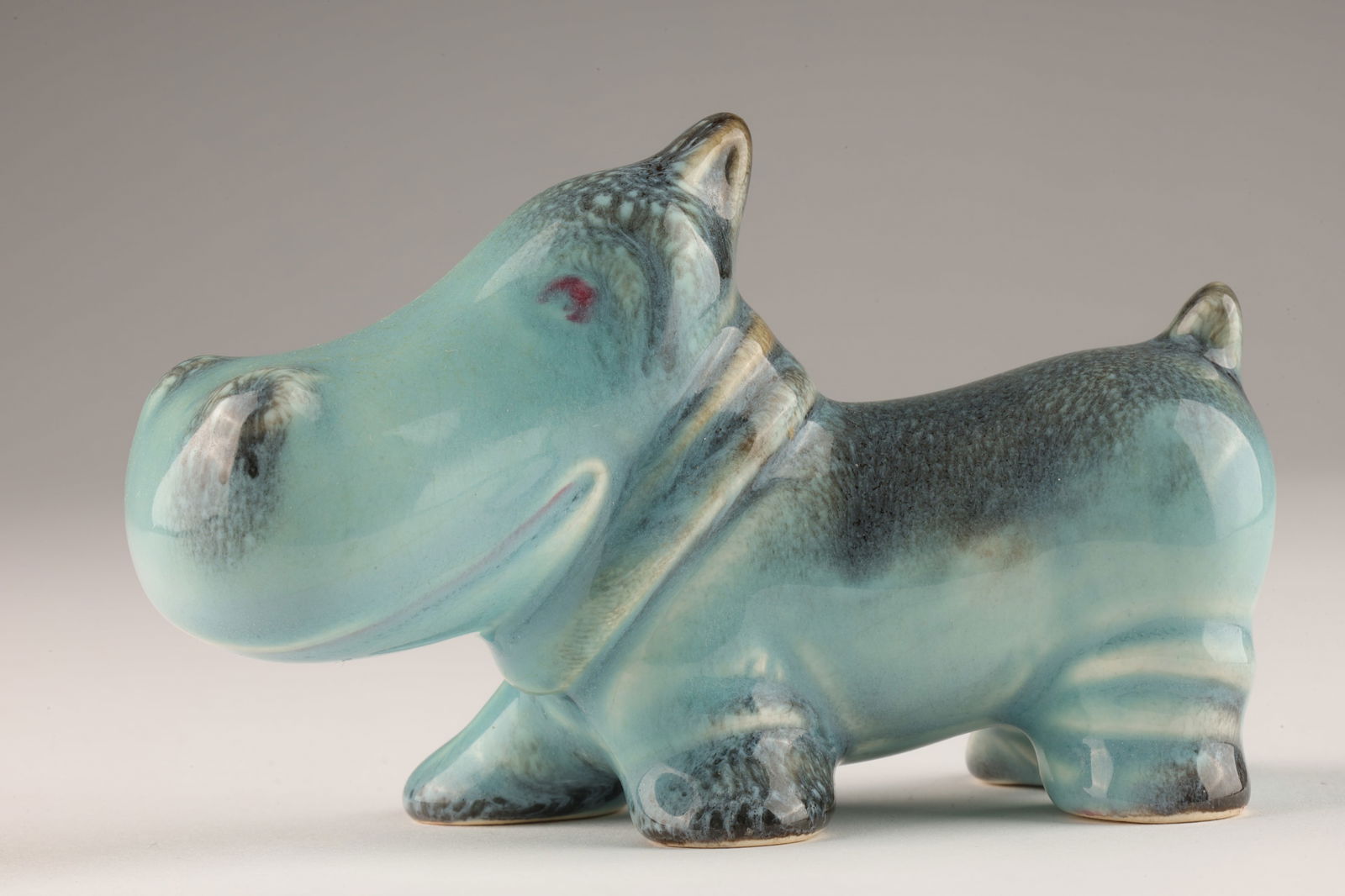 Rare Vintage Beswick Blue Porcelain Hippopotamus (1 of 5)
