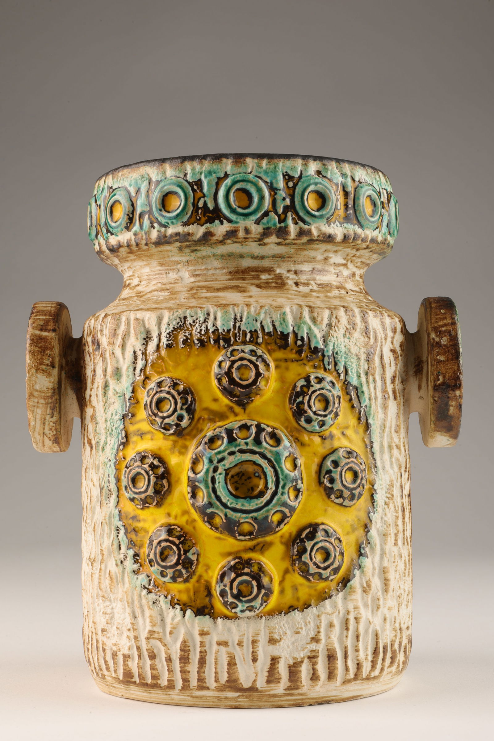 MCM Dumler and Breiden Fat Lava Saturn Vase (1 of 4)