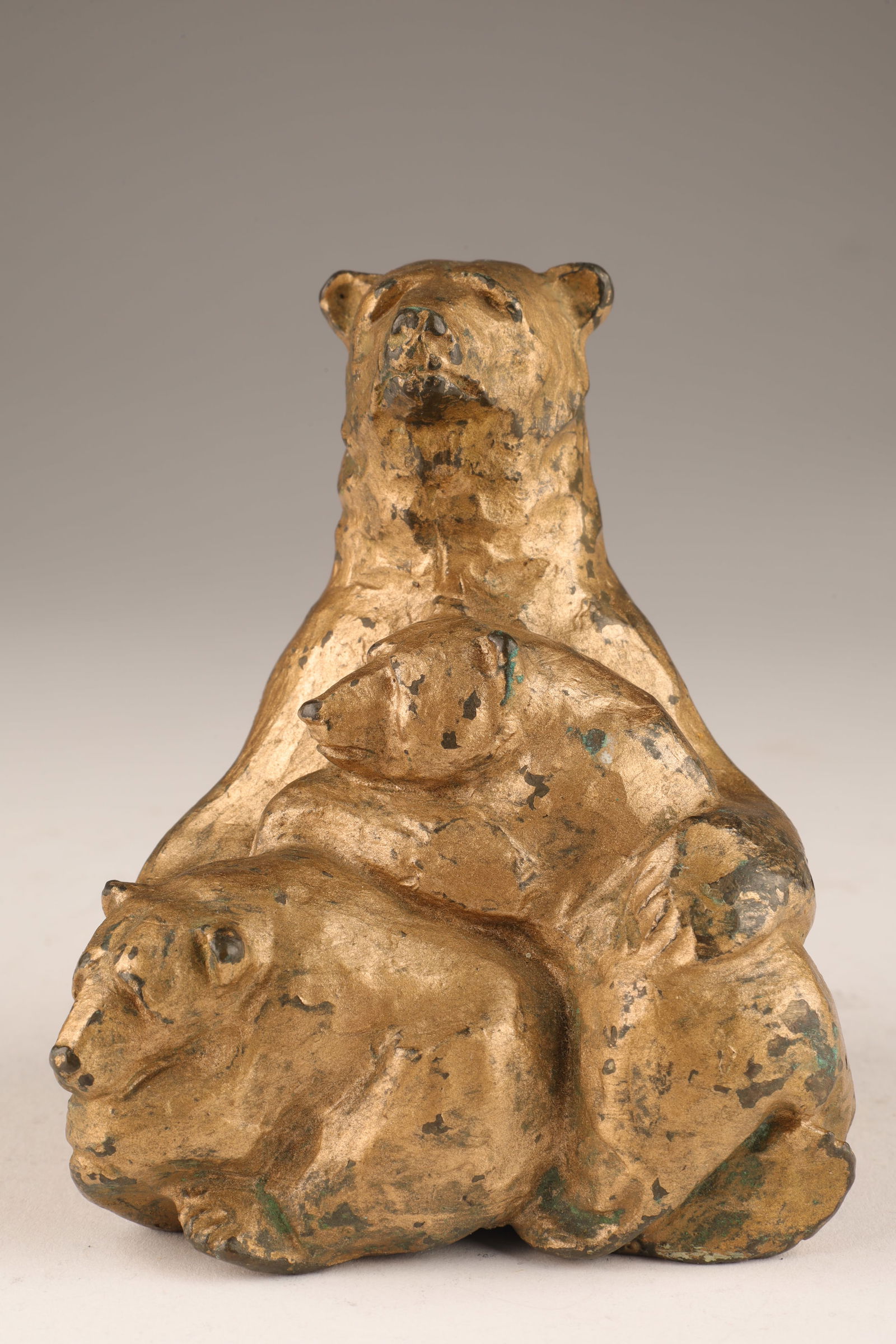 Signed S. Puchta Cast Bronze Gilt Bear Group (1 of 6)