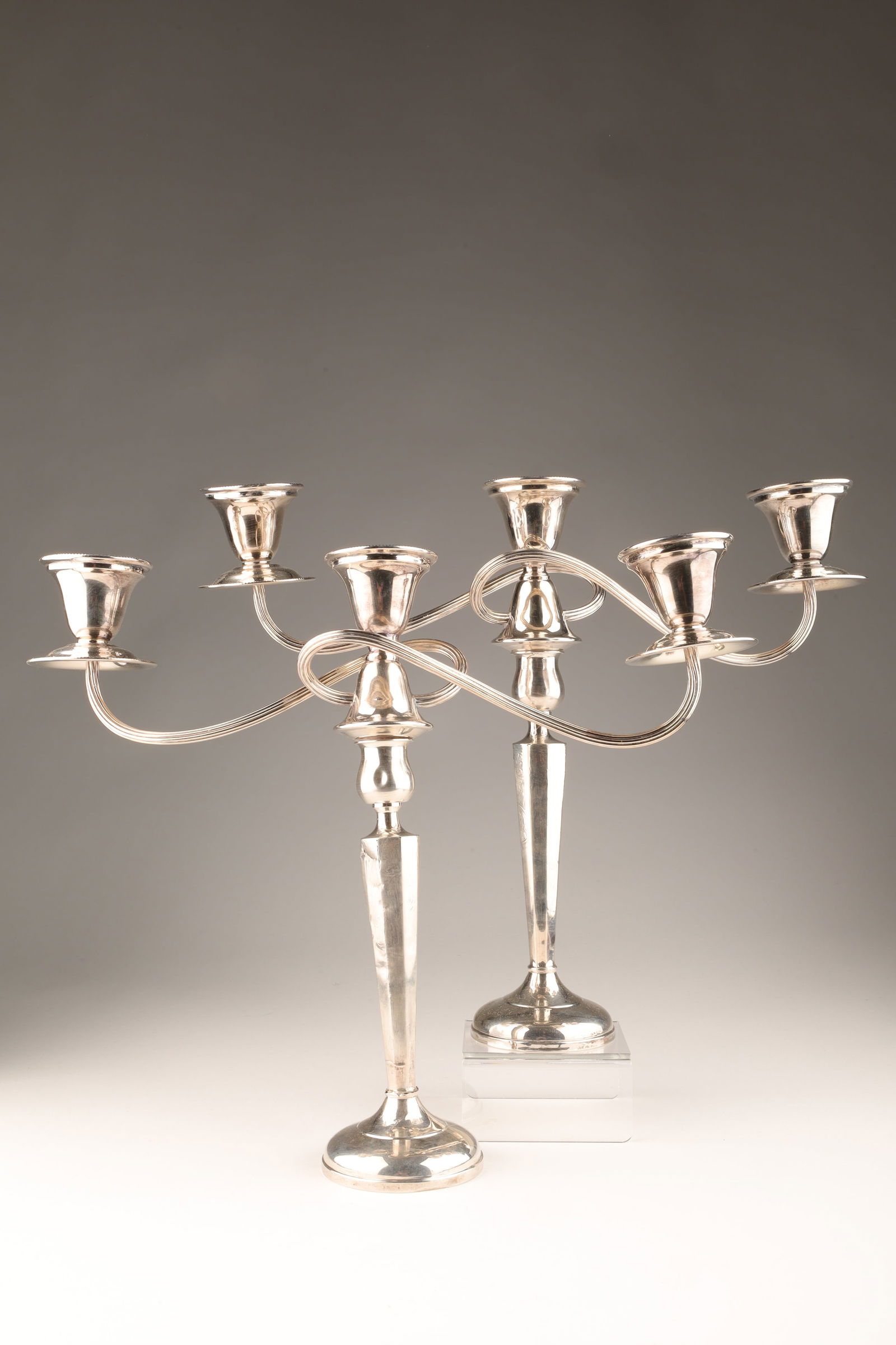 Pair of Sterling Silver Twisted Arm Candelabras (1 of 6)