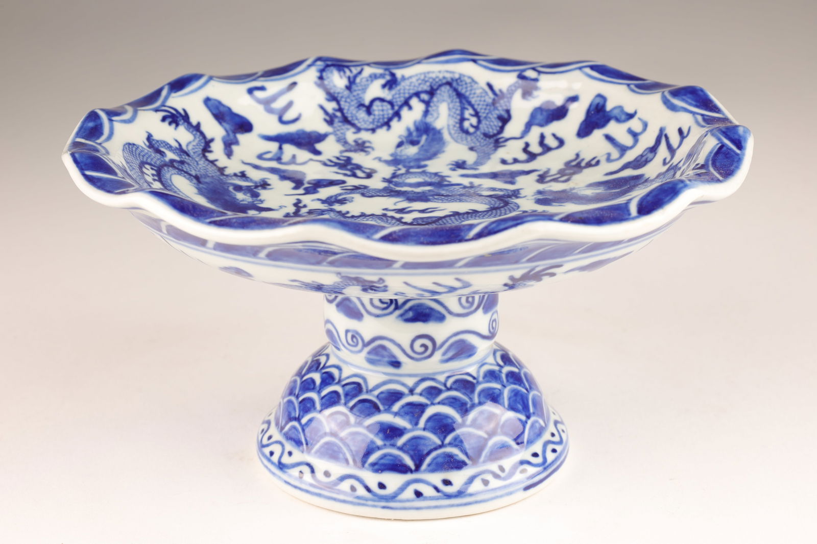 Antique Signed Chinese Dragon Compote Bowl (1 of 8)