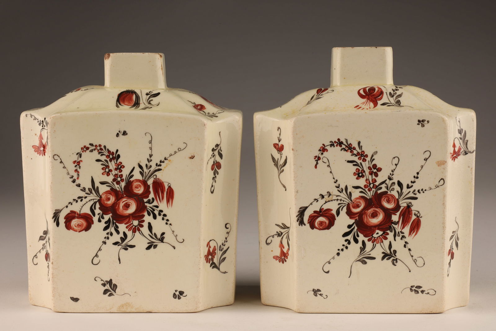 Pair Antique Chinoiserie Hand Painted Tea Caddy (1 of 6)