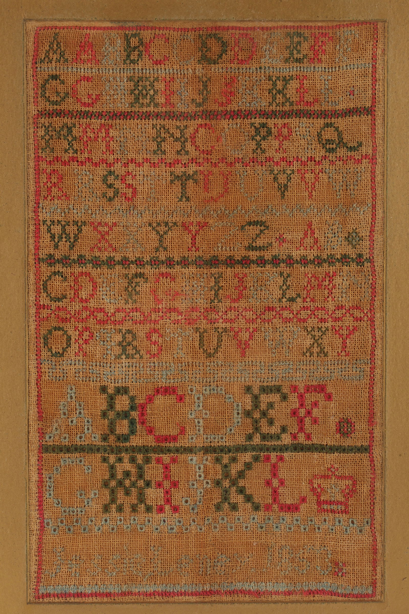 19th C Needlepoint Sampler Jessie Leney 1853 (1 of 5)