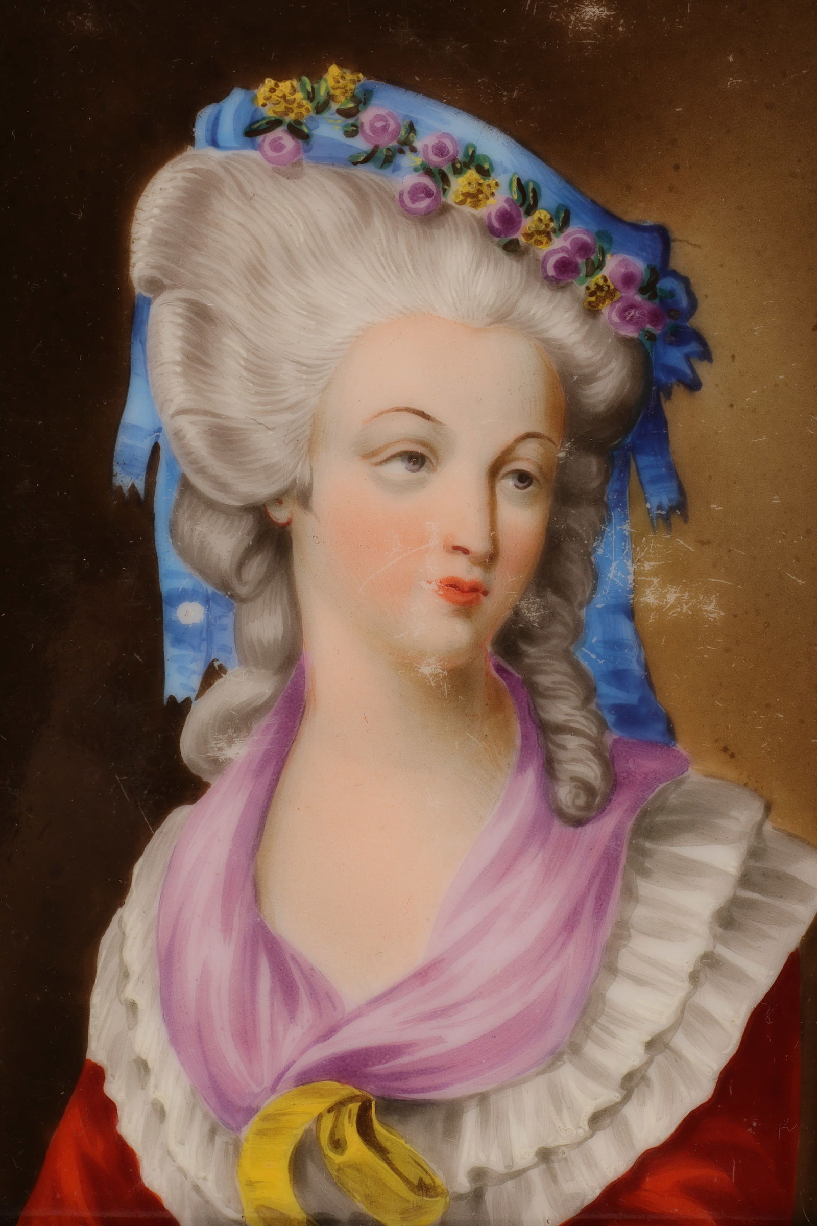 Antique French Tile Portrait Princess of Lamballe (1 of 6)