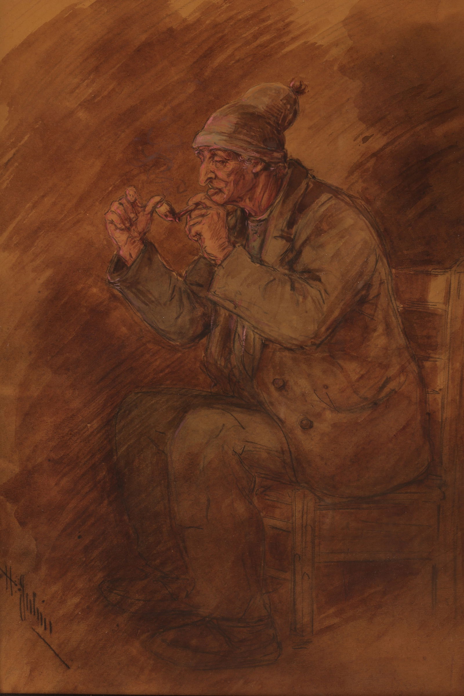 Henri Julien (Quebec) Old Habitant Smoking (1 of 8)