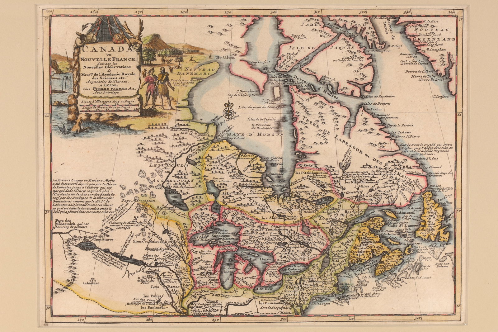 Canada ou Nouvelle France Map Pieter van der Aa (1 of 5)