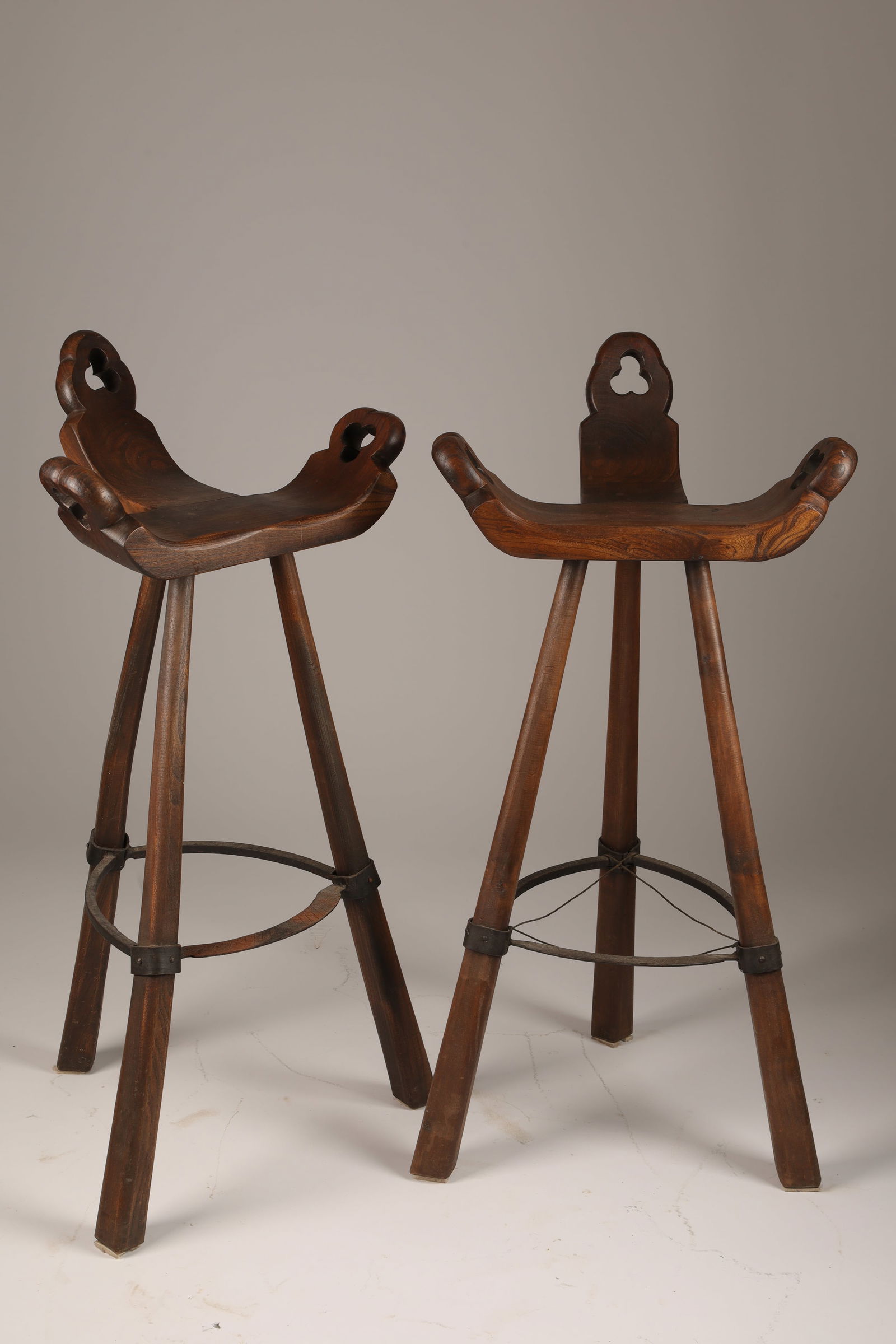 Pair of Mid Century Spanish Brutalist Bar Stools (1 of 5)