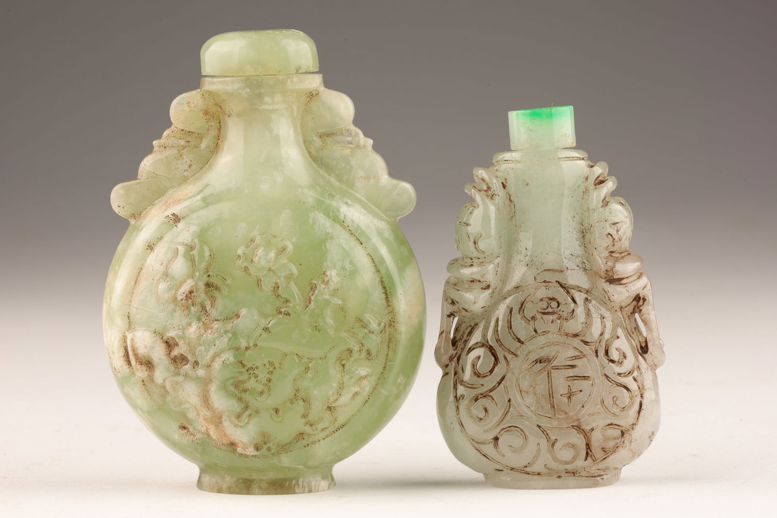 Lot of Chinese Carved Jade Snuff Bottles (1 of 6)