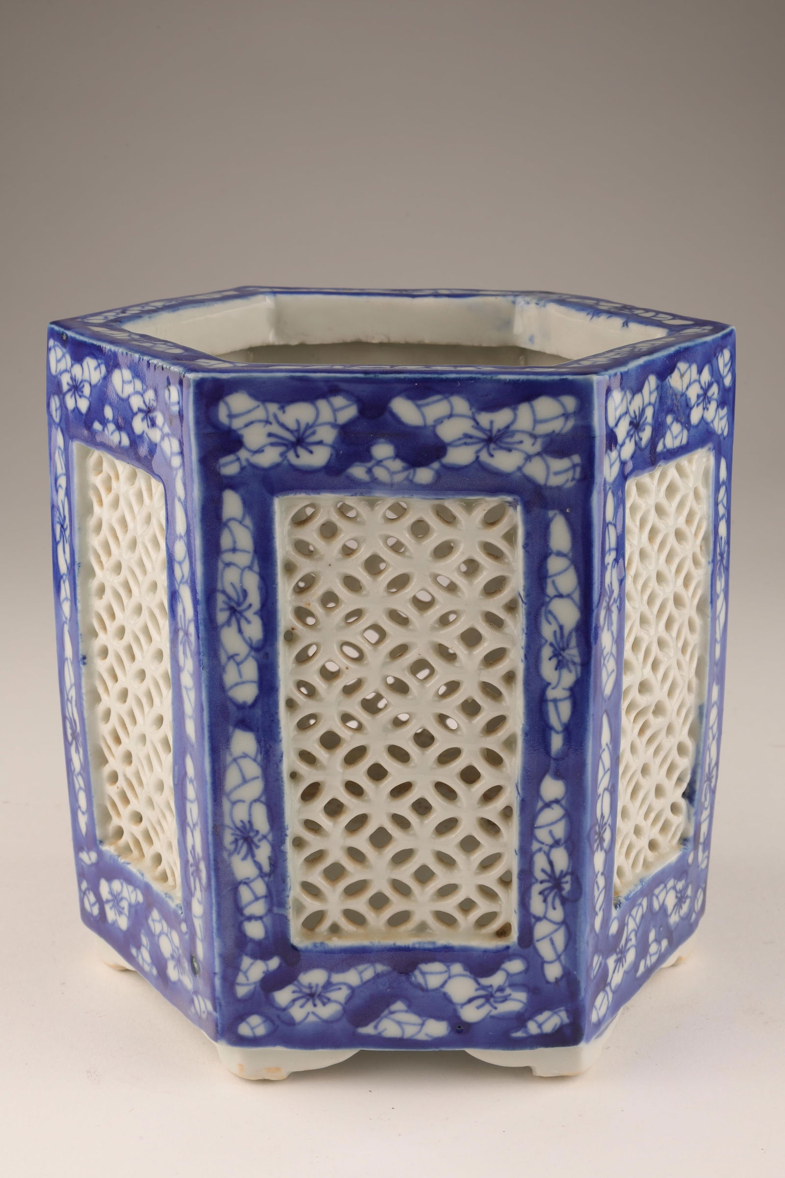 Chinese Blue and White Pierced Lantern Cage (1 of 6)