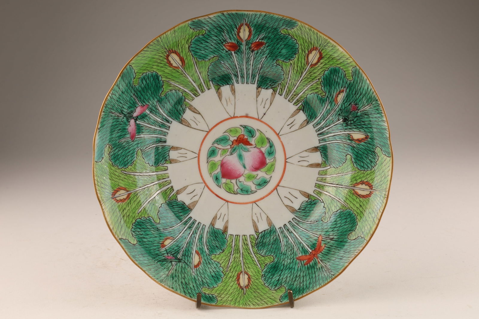 Antique Signed Chinese Cabbage Leaf Plate (1 of 7)